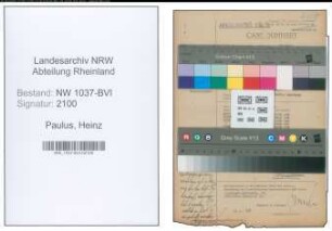 Entnazifizierung Heinz Paulus , geb. 22.01.1912 (Bankinspektor)
