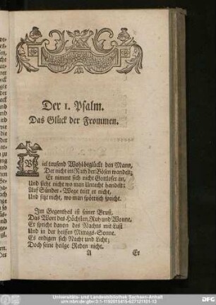 Der 1. Psalm. Das Glück der Frommen.