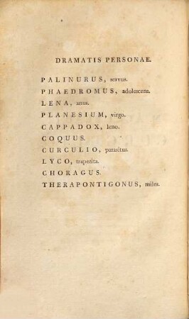 M. Acci Plauti Comoediae Superstites Viginti : Novissime Recognitae Et Emendatae, 2