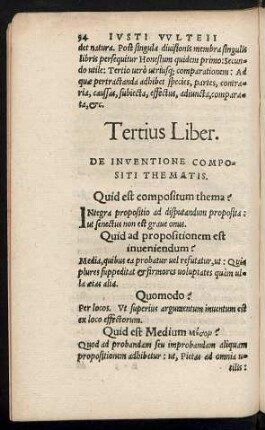 Tertius Liber. De Inventione Compositi Thematis.