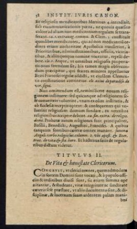 Titulus II. De Vita et honestate Clericorum.
