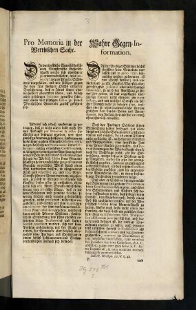 A1r-B1v, Pro Memoria in der Werthischen Sache