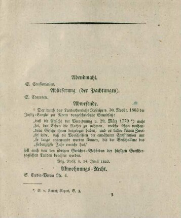Abendmahl - Zunft-Brief