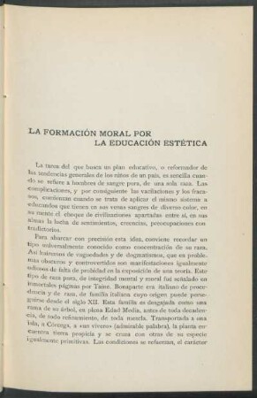La formación moral por la educación estética