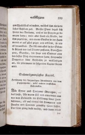 Sechsundzwanzigstes Kapitel. Fortsetzung des kurzweiligen Abentheuers mit dem Puppenspieler, nebst andern trefflichen Schwänken.
