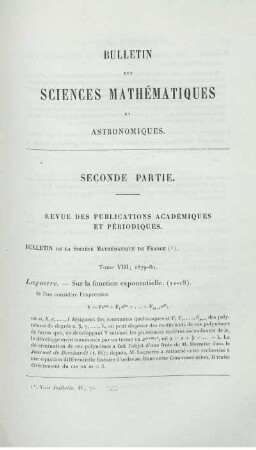 Revue des publications académiques et périodiques.
