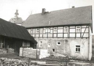 Steinbach. Wohnstallhaus, Schulweg 31. Hofansicht mit Anbau