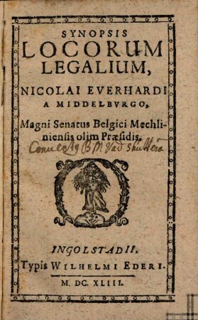 Synopsis locorum legalium