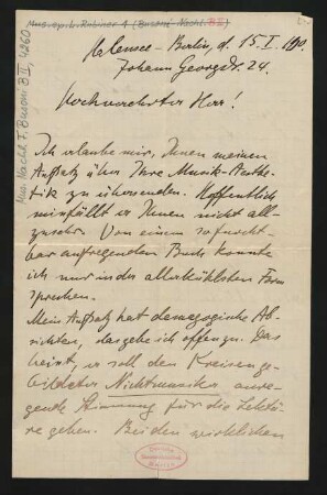 Brief an Ferruccio Busoni : 15.01.1910
