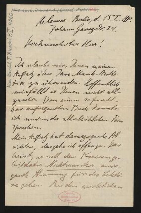 Brief an Ferruccio Busoni : 15.01.1910