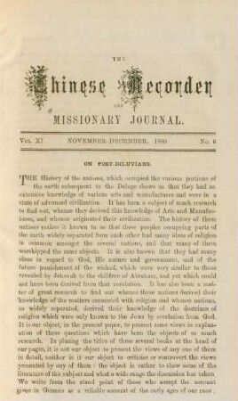 No. 6. November - December, 1880