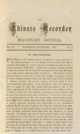 No. 6. November - December, 1880