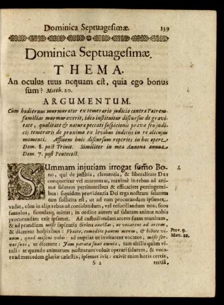 Dominica Septuagesimae.