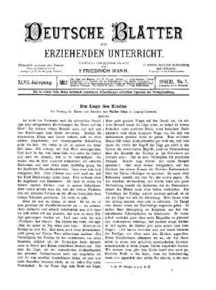 Die Lüge des Kindes : (Schluß)