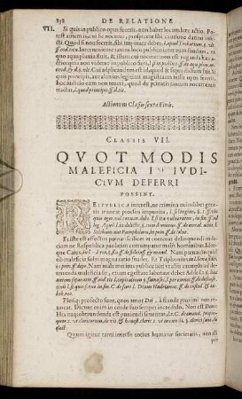 Classis VII. Quot Modis Maleficia In Iudicium Deferri.