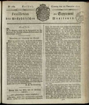 No. 160, Sonntag den 18. November 1810