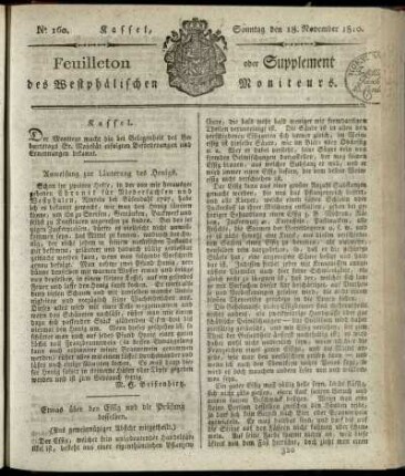 No. 160, Sonntag den 18. November 1810