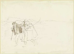 Ein Schäfer und ein Händler auf Wanderschaft