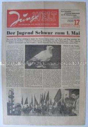 Wochenzeitung der FDJ "Junge Welt" zum 1. Mai