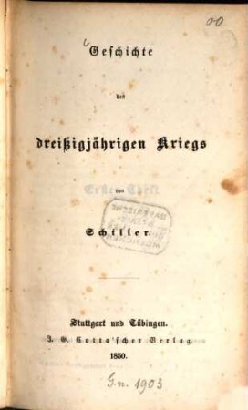 Geschichte des dreissigjährigen Kriegs von Schiller