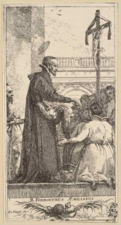 Der heilige Hieronymus Aemiliani verteilt Lebensmittel