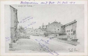 Zeichnung von Vandy sur Aisne (Postkarte)