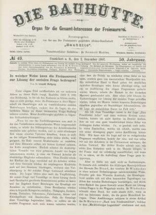 No. 49. Frankfurt a. M., den 7. Dezember 1907. 50. Jahrgang.