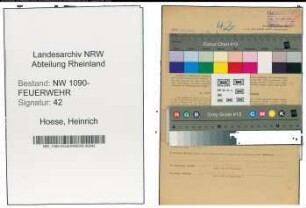 Entnazifizierung Heinrich Hoese , geb. 23.02.1891 (Wehrfuehrer)