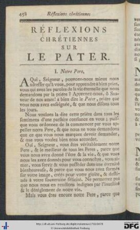 Réflexions Chrétiennes Sur Le Pater.