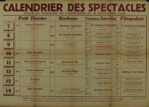 Calendrièr des Spectacles