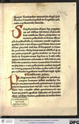 De cognitione castitatis et pollutionibus diurnis. [Enth.:] Forma absolutionis sacramentalis