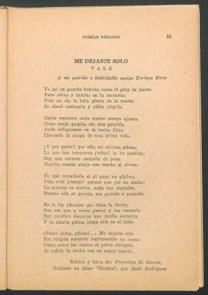 Me dejaste sólo : Vals