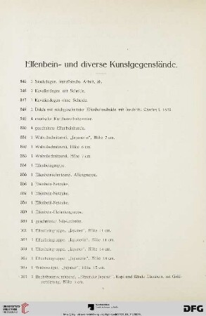 Elfenbein- und diverse Gegenstände (Nr. 345-408)