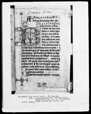 Psalterium und Hymnar (Chorpsalter) — Initiale D, Folio 2recto