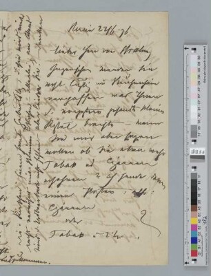 Brief an Johannes Brahms