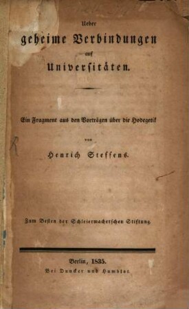 Über geheime Verbindungen auf Universitäten