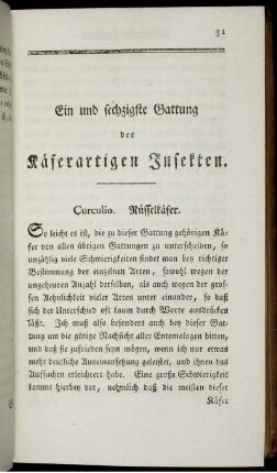 Ein und sechzigste Gattung der Käferartigen Insekten.