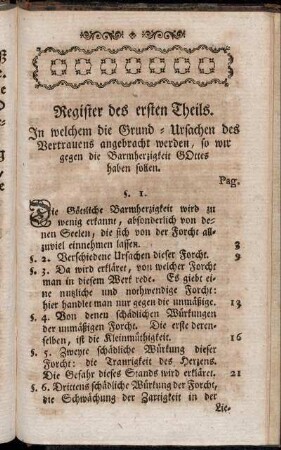Register des ersten Theils.