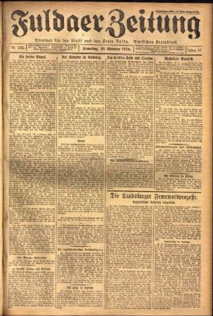 Ausgabe vom Samstag, den 30. Oktober 1926.
