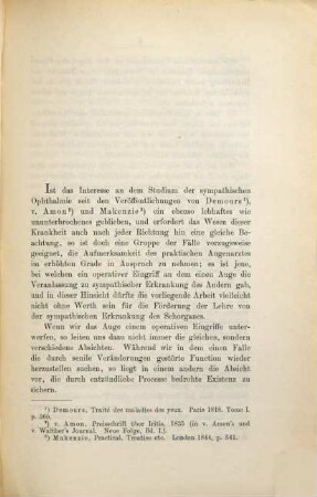 Ueber sympathische Erkrankung des Auges nach Staaroperationen : Inaug.-Diss. von Würzburg