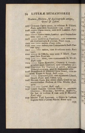 74-88, Literae Humaniores