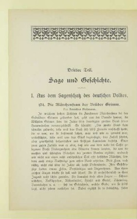 Dritter Teil. Sage und Geschichte
