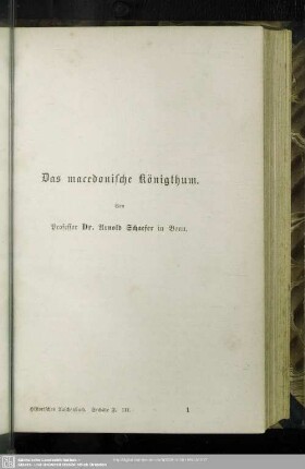Das macedonische Königthum.