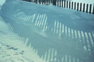 Zaunschatten im Schnee