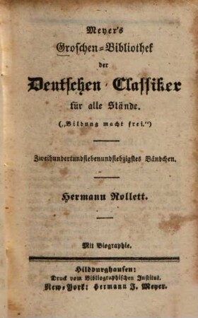 Hermann Rollett : mit Biographie