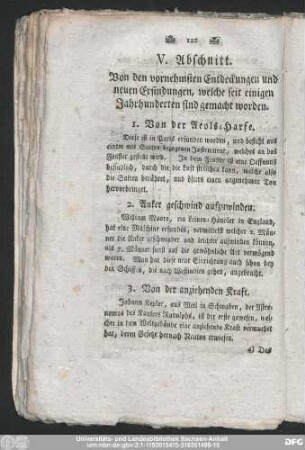 V. Abschnitt. Von den vornehmsten Entdeckungen und neuen Erfindungen, welche seit einigen Jahrhunderten sind gemacht worden.