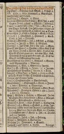 Verzeichniß der vornehmsten Messen