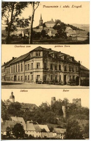 Frauenstein. Gasthaus, Schloss und Ruine