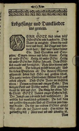 Lobgesänge und Dancklieder ins gemein.