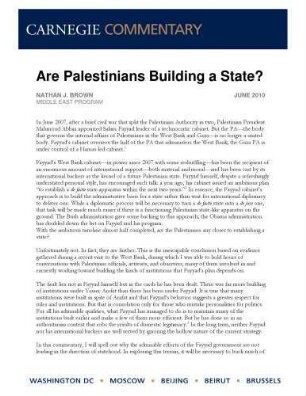 Are Palestinians building a state?